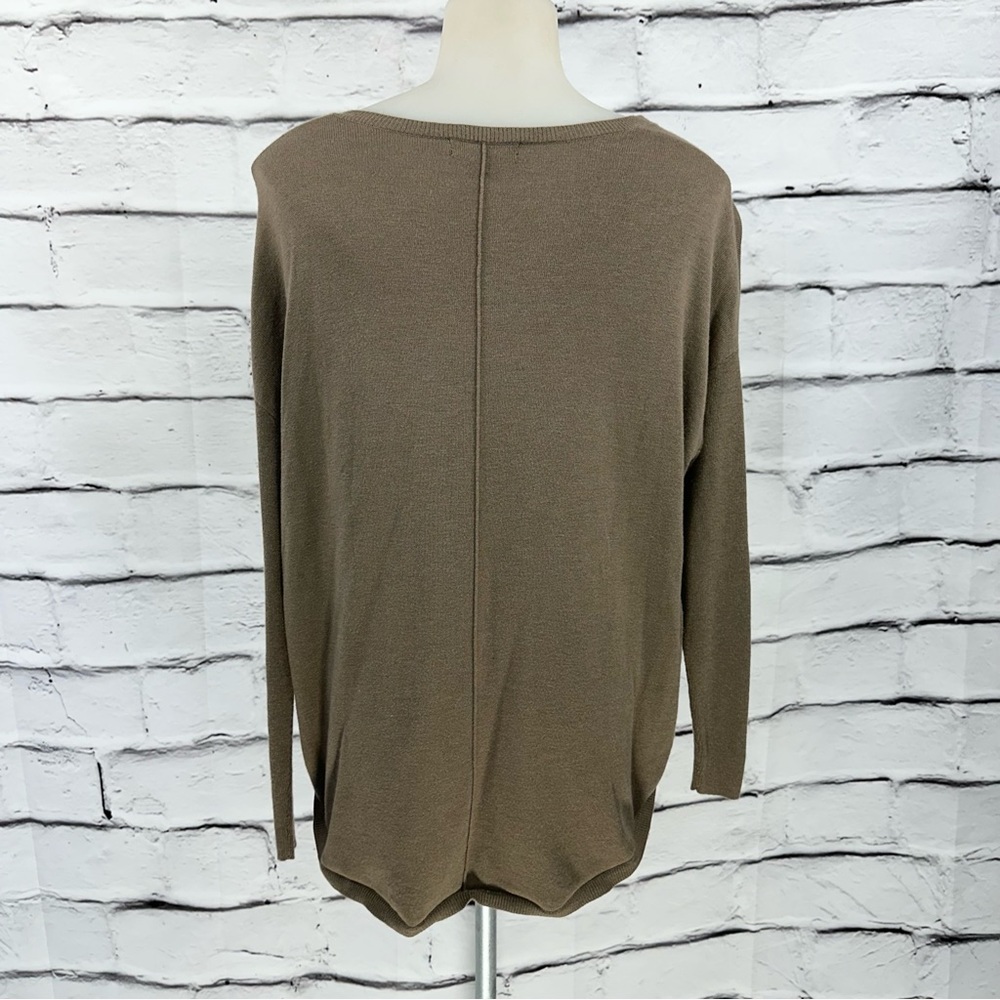 Trouve Long Cashmere Blend Sleeve Size XS Brown V Neck Knit Sweater Ligh… - Picture 6 of 11